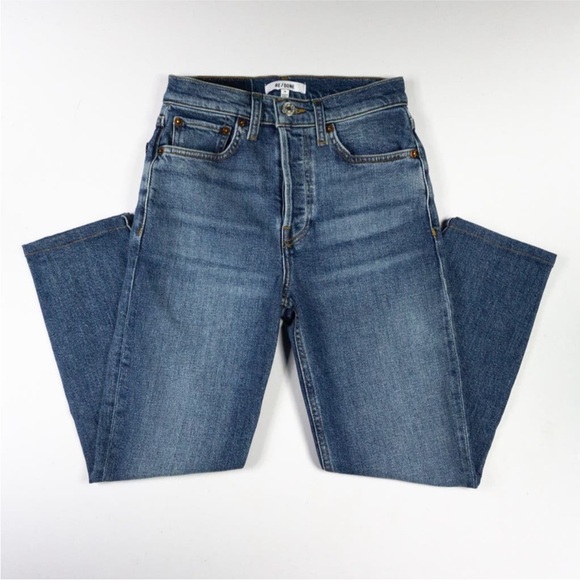 RE/DONE 90s High Rise Ankle Crop Jeans Mid 70s Wash - Picture 4 of 8
